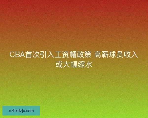 CBA首次引入工资帽政策 高薪球员收入或大幅缩水